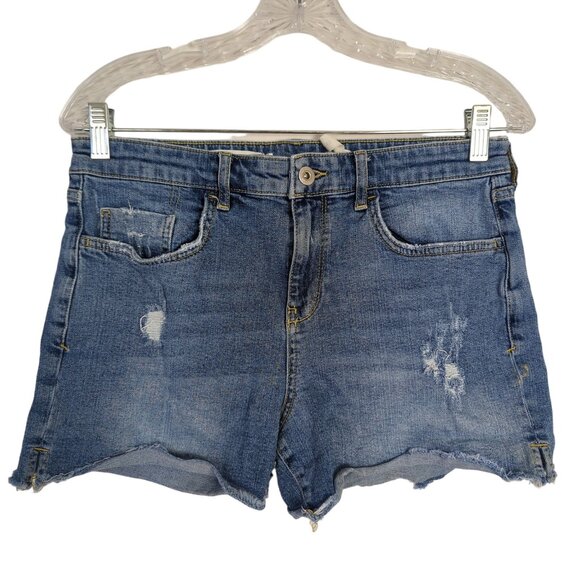 Pilcro And The Letterpress Distressed Denim Shorts Slim Boyfriend Fit Size 29‎ - Picture 1 of 10